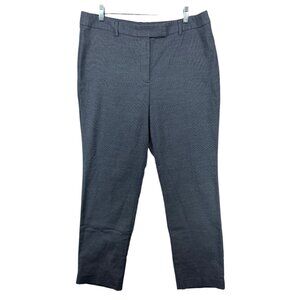 Talbots Womens Pants Sz 14 High-Waist Straight Navy Micro Dots BizCasual Career